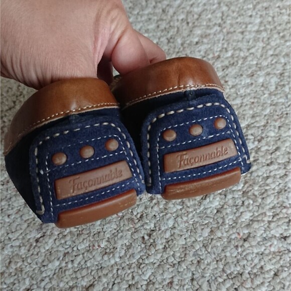 Faconnable leather moccasins in navy blue size 36.5 - Picture 13 of 15